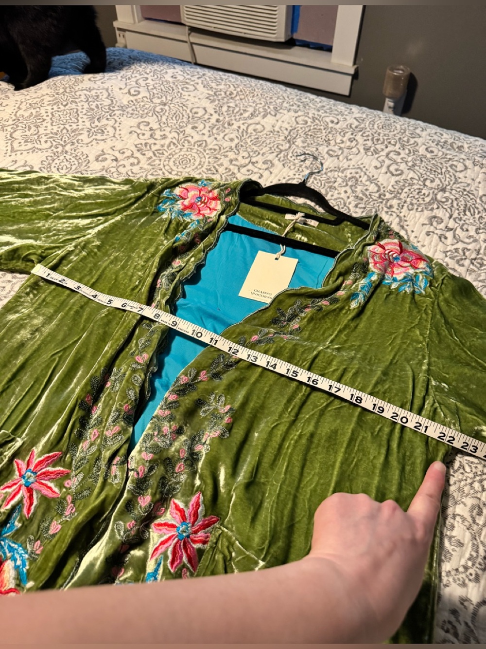 Chasing Unicorns One Night In Heaven Silk Velvet Housecoat BNWT - Picture 9 of 12